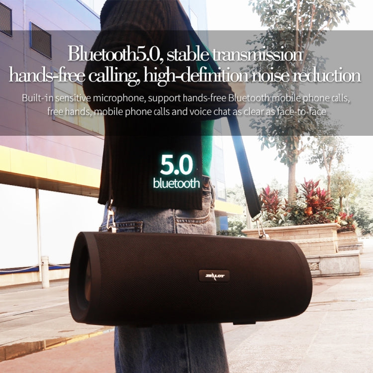 ZEALOT S39 Portable Subwoofer Wireless Bluetooth Speaker with Built-in Mic, Support Hands-Free Call & TF Card & AUX (Black)