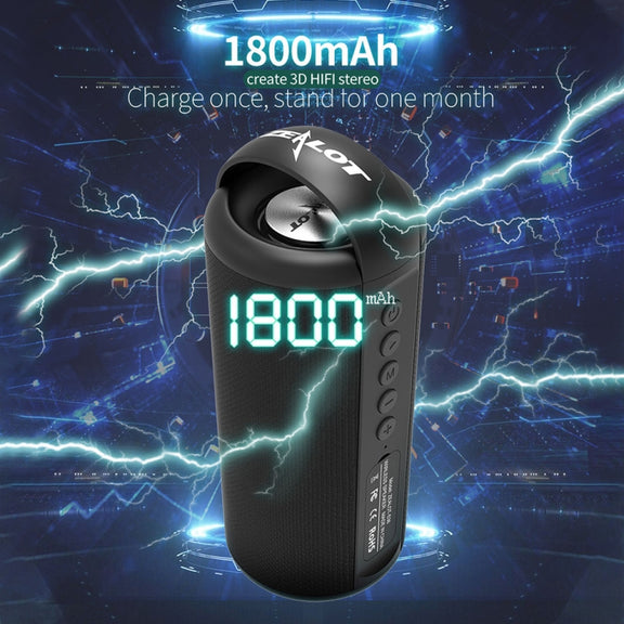 ZEALOT S36 Portable Heavy Bass Wireless Bluetooth Speaker with Built-in Mic, Support Hands-Free Call & TF Card & AUX (Black)