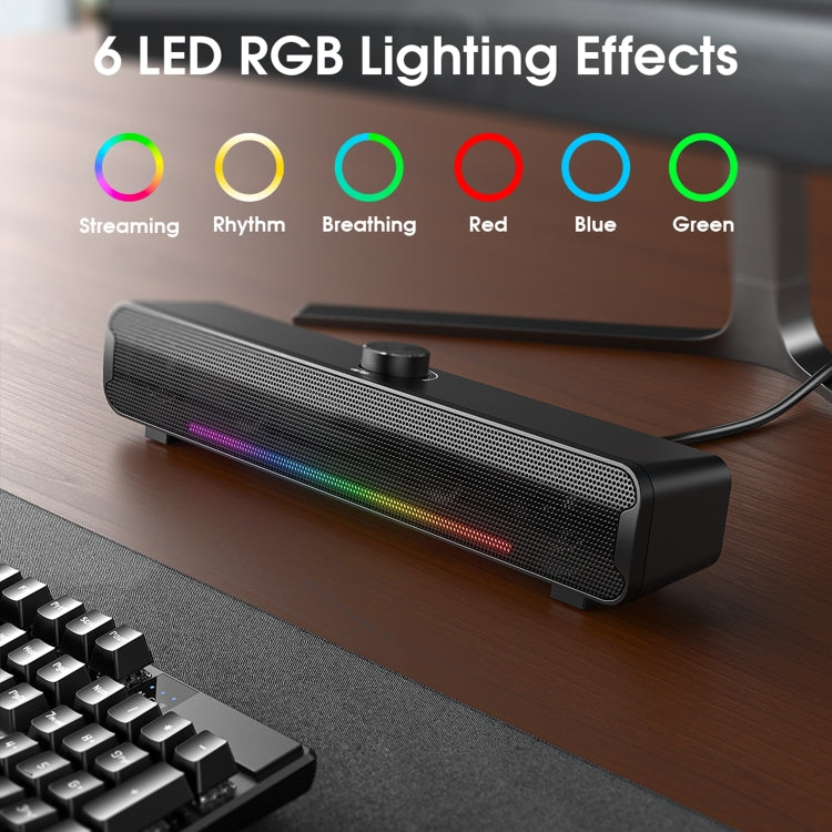 L16 Outdoor Portable RGB Light HiFi USB Bluetooth Wireless Speaker(Black)