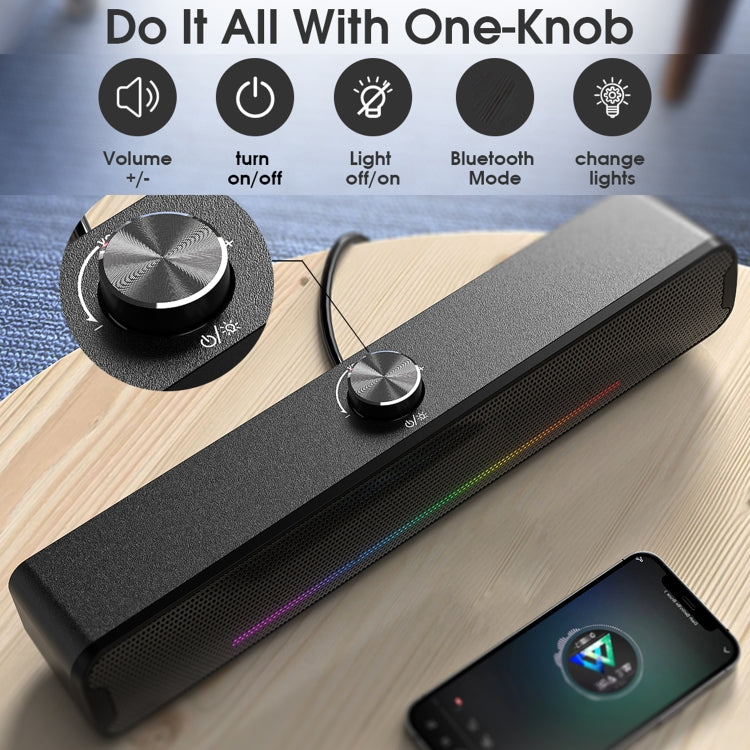 L16 Outdoor Portable RGB Light HiFi USB Bluetooth Wireless Speaker(Black)