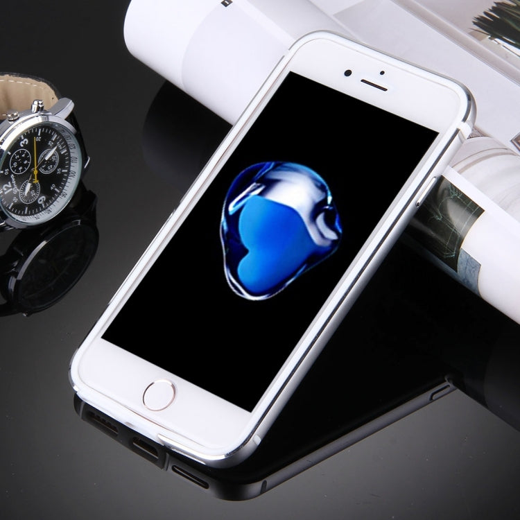 For iPhone 8 Plus & 7 Plus   TPU + Aluminum Alloy Bumper Frame(Silver)