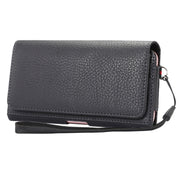 Universal Litchi Texture Vertical Flip Thwartwise PU Leather Case / Waist Bag with Back Splint & Card Slots & 15cm Lanyard for iPhone 8 Plus & 7 Plus   & 6s Plus & 6 Plus, Galaxy Note 8 & Galaxy C9 Pr ... & Mate 7 & P9 Plus, Size: 16 x 8.3 x 1.5 cm(Black)