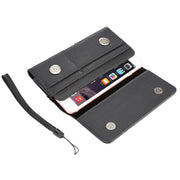 Universal Litchi Texture Vertical Flip Thwartwise PU Leather Case / Waist Bag with Back Splint & Card Slots & 15cm Lanyard for iPhone 8 Plus & 7 Plus   & 6s Plus & 6 Plus, Galaxy Note 8 & Galaxy C9 Pr ... & Mate 7 & P9 Plus, Size: 16 x 8.3 x 1.5 cm(Black)