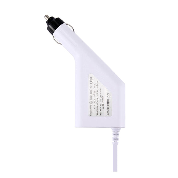 60W 16.5V 3.65A 5 Pin T Style MagSafe 1 Car Charger with 1 USB Port for Apple Macbook A1150 / A1151 / A1172 / A1184 / A1211 / A1370 , Length: 1.7m