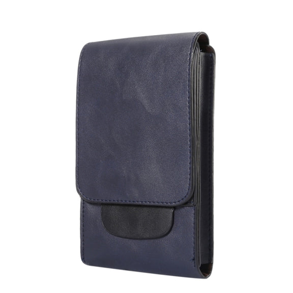 6.3 inch and Below Universal Crazy Horse Texture 3 Pouches Vertical Flip Leather Case with Belt Hole & Climbing Buckle for Galaxy Note 8, Sony, Huawei, Meizu, Lenovo, ASUS, Cubot, Oneplus, Oukitel, Xiaomi, DOOGEE, Vkworld, and other Smartphones(Dark Blue)