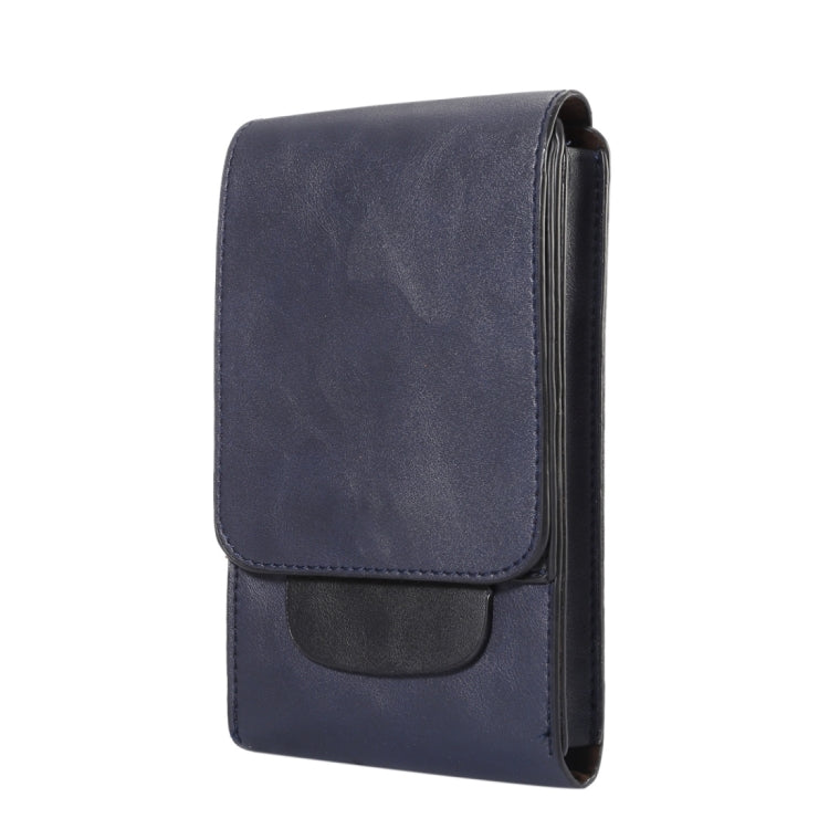 6.3 inch and Below Universal Crazy Horse Texture 3 Pouches Vertical Flip Leather Case with Belt Hole & Climbing Buckle for Galaxy Note 8, Sony, Huawei, Meizu, Lenovo, ASUS, Cubot, Oneplus, Oukitel, Xiaomi, DOOGEE, Vkworld, and other Smartphones(Dark Blue)