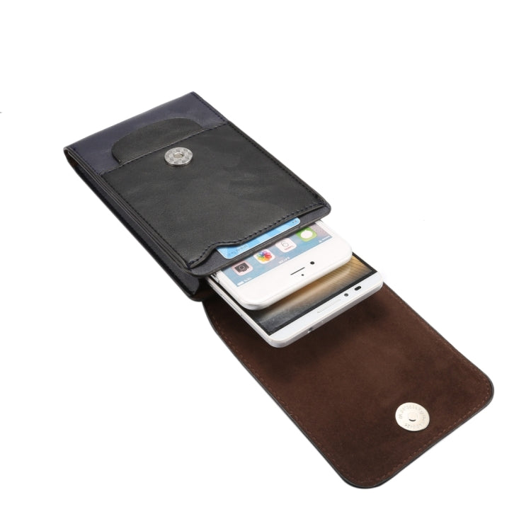 6.3 inch and Below Universal Crazy Horse Texture 3 Pouches Vertical Flip Leather Case with Belt Hole & Climbing Buckle for Galaxy Note 8, Sony, Huawei, Meizu, Lenovo, ASUS, Cubot, Oneplus, Oukitel, Xiaomi, DOOGEE, Vkworld, and other Smartphones(Dark Blue)