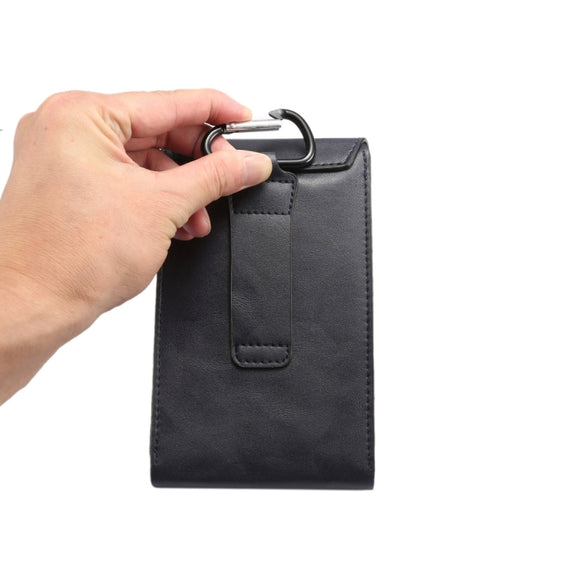 6.3 inch and Below Universal Crazy Horse Texture 3 Pouches Vertical Flip Leather Case with Belt Hole & Climbing Buckle for Galaxy Note 8, Sony, Huawei, Meizu, Lenovo, ASUS, Cubot, Oneplus, Oukitel, Xiaomi, DOOGEE, Vkworld, and other Smartphones(Dark Blue)