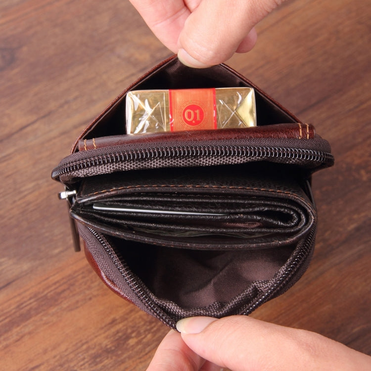 6.3 inch and Below Universal Crazy Horse Texture Genuine Leather Men Vertical Style Case Waist Bag with Belt Hole for Sony, Huawei, Meizu, Lenovo, ASUS, Cubot, Oneplus, Xiaomi, Ulefone, Letv, DOOGEE, Vkworld, and other Smartphones(Brown) - More iPhone Cases by PMC TechLife | Online Shopping South Africa | PMC TechLife | Buy Now Pay Later Mobicred