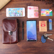 6.3 inch and Below Universal Crazy Horse Texture Genuine Leather Men Vertical Style Case Waist Bag with Belt Hole for Sony, Huawei, Meizu, Lenovo, ASUS, Cubot, Oneplus, Xiaomi, Ulefone, Letv, DOOGEE, Vkworld, and other Smartphones(Brown)
