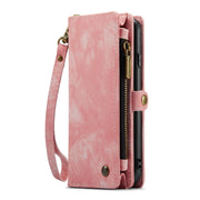 CaseMe for iPhone 8 Plus & 7 Plus   Multifunctional Leather Billfold with Detachable Magnetic PC Back Protective Case & Holder & 11 Card Slots & 3 Cash Slots & 1 Zipper Wallet & 2 Photo Frames & 3 Magnetic Clasps (Pink)