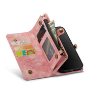CaseMe for iPhone 8 Plus & 7 Plus   Multifunctional Leather Billfold with Detachable Magnetic PC Back Protective Case & Holder & 11 Card Slots & 3 Cash Slots & 1 Zipper Wallet & 2 Photo Frames & 3 Magnetic Clasps (Pink)
