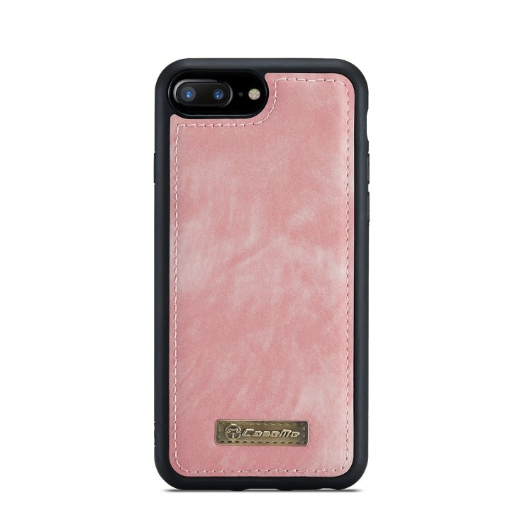 CaseMe for iPhone 8 Plus & 7 Plus   Multifunctional Leather Billfold with Detachable Magnetic PC Back Protective Case & Holder & 11 Card Slots & 3 Cash Slots & 1 Zipper Wallet & 2 Photo Frames & 3 Magnetic Clasps (Pink)