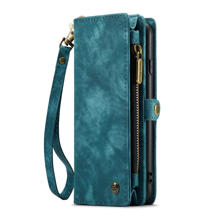CaseMe for iPhone 8 Plus & 7 Plus   Multifunctional Leather Billfold with Detachable Magnetic PC Back Protective Case & Holder & 11 Card Slots & 3 Cash Slots & 1 Zipper Wallet & 2 Photo Frames & 3 Magnetic Clasps(Blue)