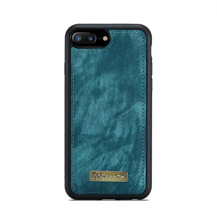 CaseMe for iPhone 8 Plus & 7 Plus   Multifunctional Leather Billfold with Detachable Magnetic PC Back Protective Case & Holder & 11 Card Slots & 3 Cash Slots & 1 Zipper Wallet & 2 Photo Frames & 3 Magnetic Clasps(Blue)