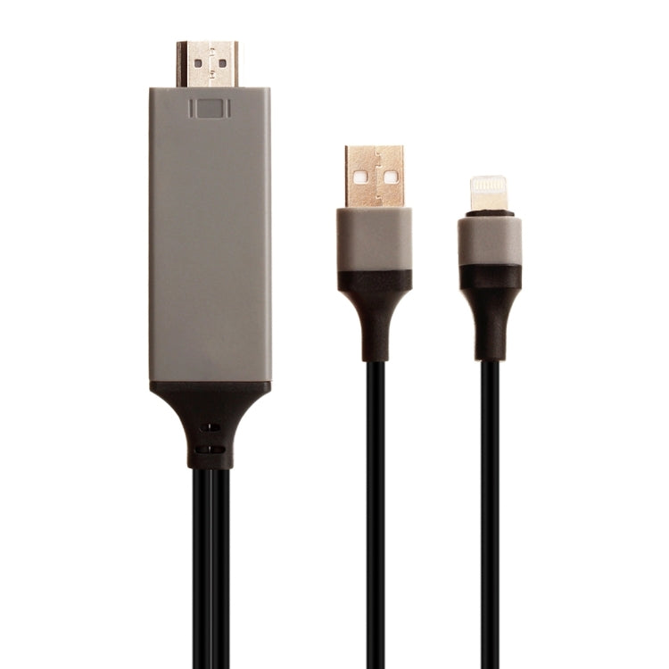 8 Pin Male to HDMI & USB Male Adapter Cable, Length: 2m(Black) - free shipping - PMC Jewellery - Order now!