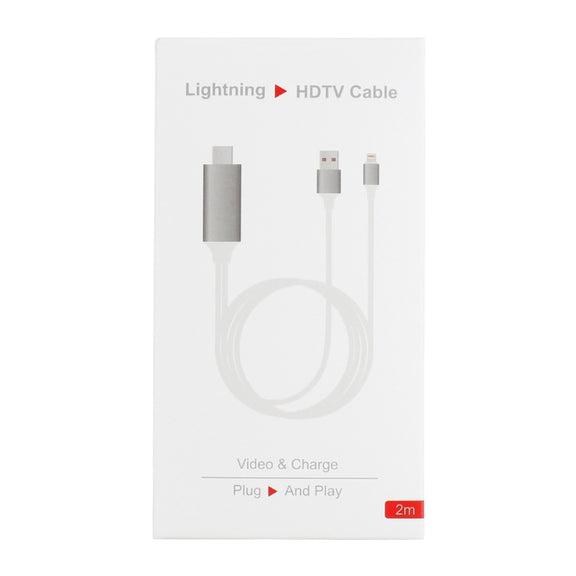 8 Pin Male to HDMI & USB Male Adapter Cable, Length: 2m(White)