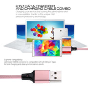 1m 2A USB to 8 Pin Nylon Weave Style Data Sync Charging Cable(Pink)
