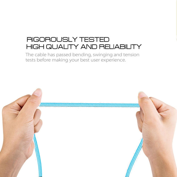 1m 2A USB to 8 Pin Nylon Weave Style Data Sync Charging Cable(Blue)