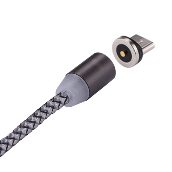 1.05m 8 Pin + Micro USB + USB-C / Type-C to USB Weave Data Sync Charging Cable with LED Indicator