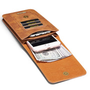 DG.MING Universal Cowskin Leather Protective Case Waist Bag with Card Slots & Hook, For iPhone, Samsung, Sony, Huawei, Meizu, Lenovo, ASUS, Oneplus, Xiaomi, Cubot, Ulefone, Letv, DOOGEE, Vkworld, and other Smartphones Below 5.2 inch(Brown)