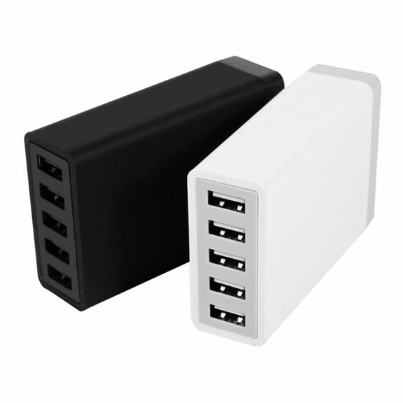 XBX09 40W 5V 8A 5 USB Ports Quick Charger Travel Charger, EU Plug(EU Plug)