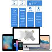 4 in 1 8GB USB 3.0 + 8 Pin + Mirco USB + USB-C / Type-C Dual-use Flash Drive with OTG Function