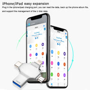 4 in 1 64GB USB 3.0 + 8 Pin + Mirco USB + USB-C / Type-C Dual-use Flash Drive with OTG Function