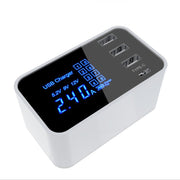 CDA30 20W 3 USB Ports + USB-C / Type-C Ports Multi-function Charger with LED Display, EU Plug