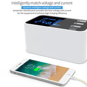 CDA30 20W 3 USB Ports + USB-C / Type-C Ports Multi-function Charger with LED Display, EU Plug