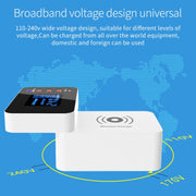 CDA33Q 40W QC 3.0 USB + 3 USB Ports + USB-C / Type-C Ports Multi-function Charger with LED Display, EU Plug
