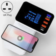 CDA33Q 40W QC 3.0 USB + 3 USB Ports + USB-C / Type-C Ports Multi-function Charger with LED Display, UK Plug - Multifunction Charger by PMC TechLife | Online Shopping South Africa | PMC TechLife | Buy Now Pay Later Mobicred