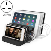 X6 96W 2.4A 8 USB Ports Smart Charger with Detachable Bezel, UK Plug(Black)
