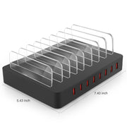 X6 96W 2.4A 8 USB Ports Smart Charger with Detachable Bezel, UK Plug(Black)