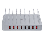 X6 96W 2.4A 8 USB Ports Smart Charger with Detachable Bezel, UK Plug(White)