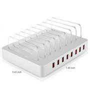 X6 96W 2.4A 8 USB Ports Smart Charger with Detachable Bezel, UK Plug(White)