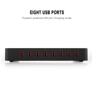 X6 96W 2.4A 8 USB Ports Smart Charger with Detachable Bezel, UK Plug(White)