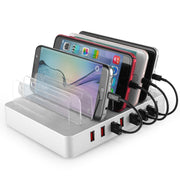 X6 96W 2.4A 8 USB Ports Smart Charger with Detachable Bezel, UK Plug(White)