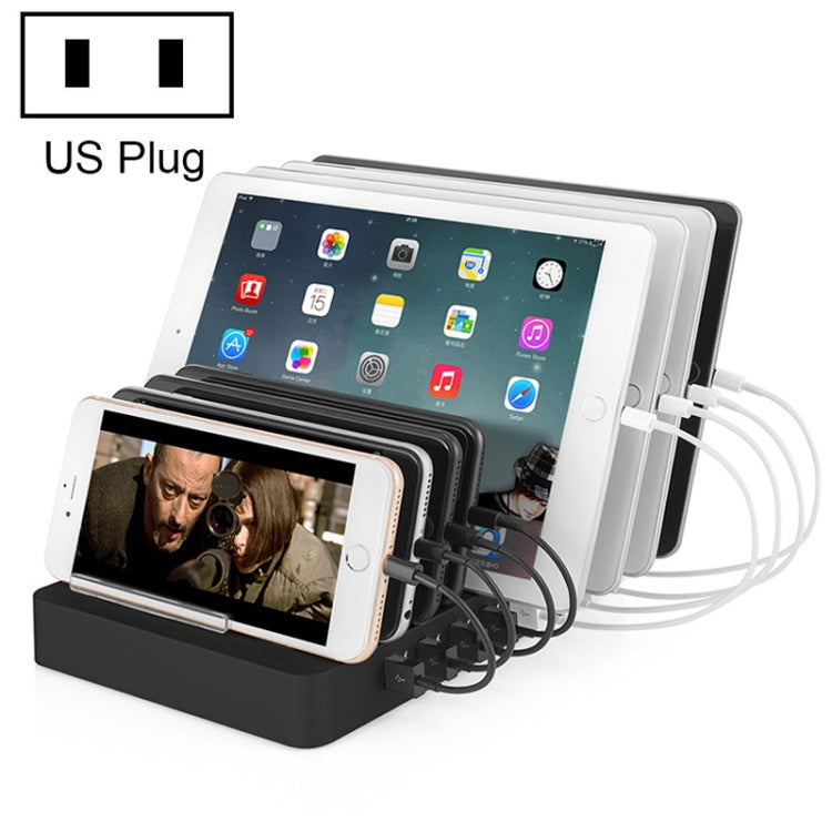 X6 96W 2.4A 8 USB Ports Smart Charger with Detachable Bezel, US Plug(Black) - free shipping - PMC Jewellery - Order now!