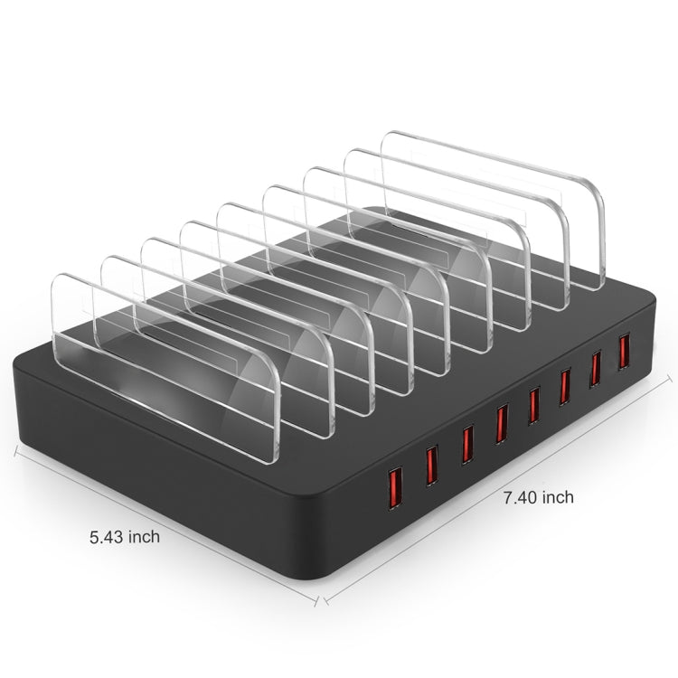 X6 96W 2.4A 8 USB Ports Smart Charger with Detachable Bezel, US Plug(Black) - free shipping - PMC Jewellery - Order now!