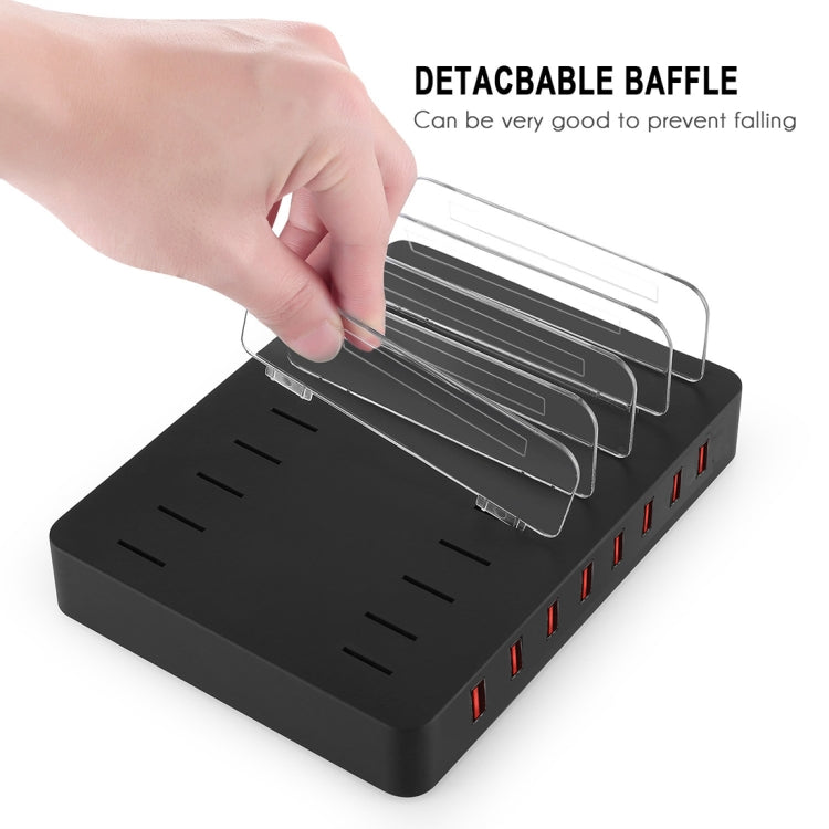 X6 96W 2.4A 8 USB Ports Smart Charger with Detachable Bezel, US Plug(Black) - free shipping - PMC Jewellery - Order now!