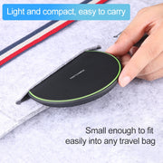 KD-1 Ultra-thin 10W Fast Charging Wireless Charger for Android Phones & iPhone(Black)