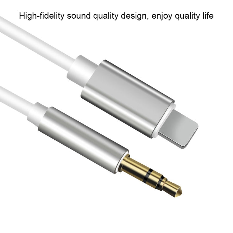 8 Pin to 3.5mm AUX Audio Adapter Cable, Length: 1m (White) - free shipping - PMC Jewellery - Order now!