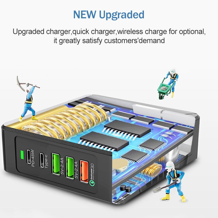 F88 3 x USB + 2 x USB-C / Type-C Ports QC3.0 Desktop Charger - free shipping - PMC Jewellery - Order now!