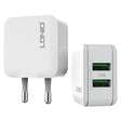 LDNIO A2201 2.4A Dual USB Charging Head Travel Direct Charge Mobile Phone Adapter Charger With Type-C Data Cable(EU Plug) - USB Charger by LDNIO | Online Shopping South Africa | PMC TechLife | Buy Now Pay Later Mobicred