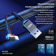 REMAX RC-024i Sury Leyo Series 1.2m 2.4A USB to 8 Pin Data Cable for iPhone, iPad(Silver)