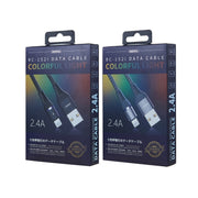 REMAX RC-152I 1m 2.4A USB to 8 Pin Colorful Breathing Data Cable(Black)