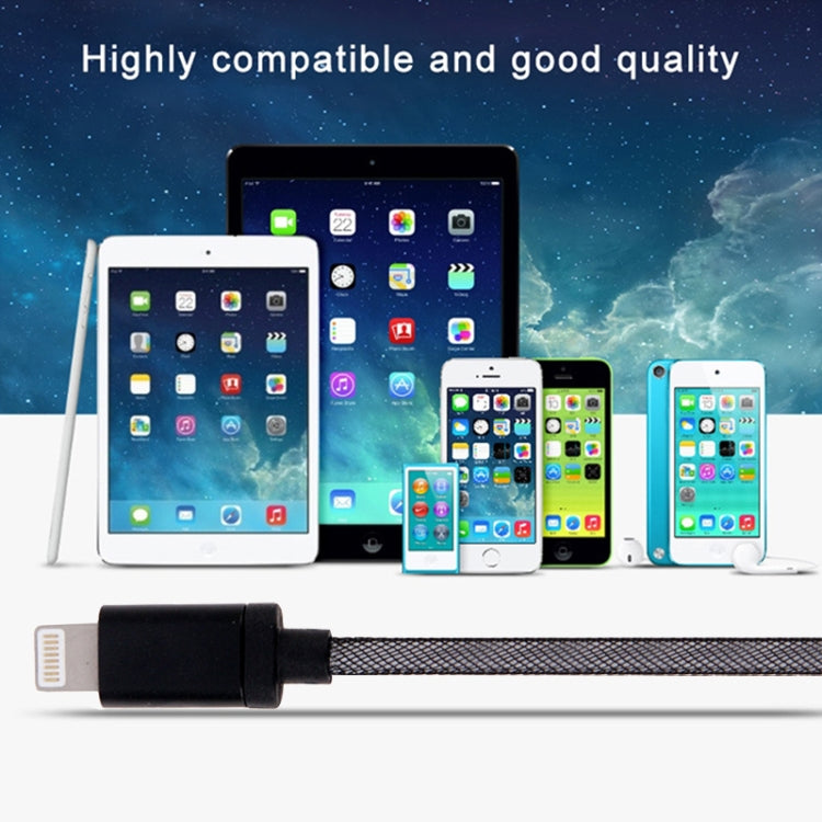1m Net Style Metal Head 8 Pin to USB Data / Charger Cable(Red) - free shipping - PMC Jewellery - Order now!