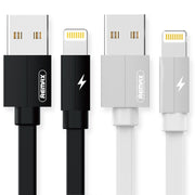 REMAX RC-094i 2m 2.4A USB to 8 Pin Aluminum Alloy Braid Fast Charging Data Cable (White)