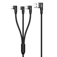 REMAX RC-167th 3 in 1 2.1A USB to 8 Pin + USB-C / Type-C + Micro USB Range Series Elbow Charging Cable, Cable Length: 1m (Black) - Multifunction Cable by REMAX | Online Shopping South Africa | PMC TechLife | Buy Now Pay Later Mobicred